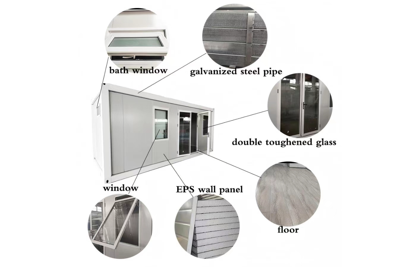 Kediaman Popular Rumah Kontena Tetap Reka Bentuk Moden 30 kaki Dengan Bumbung Berbumbung dan Bilik Mandi Kediaman Popular Rumah Kontena Tetap Reka Bentuk Moden 30 kaki Dengan Bumbung Berbumbung dan Bilik Mandi