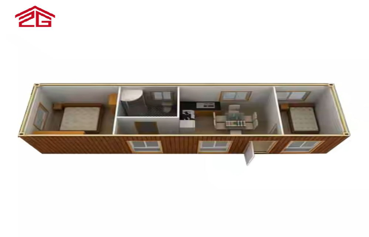 Rumah Prefab Tersuai Kilang 40 kaki Asrama Sementara Mudah Alih Atau Hotel Rumah Prefab Tersuai Kilang 40 kaki Asrama Sementara Mudah Alih Atau Hotel