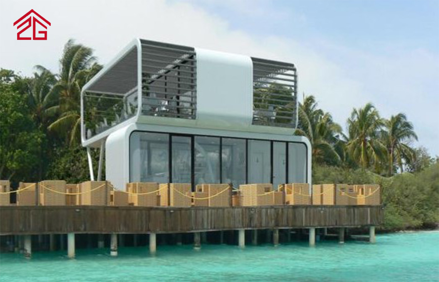 Rumah Kontena Apple Kabin Dua Lapisan Tersuai Kediaman Bergaya Rumah Kontena Apple Kabin Dua Lapisan Tersuai Kediaman Bergaya